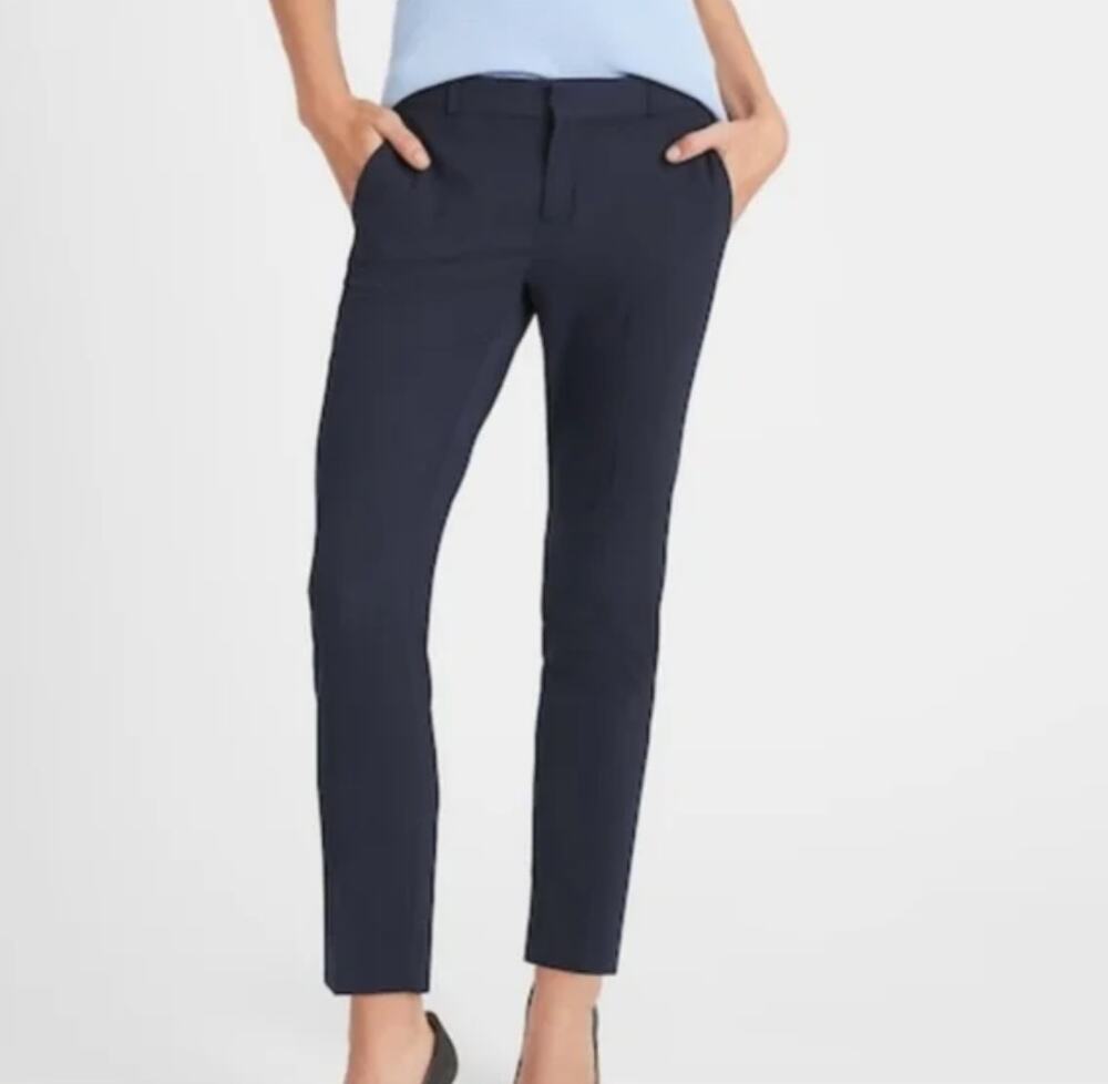 Banana Republic Navy Blue Jackson Fit Slim Ankle Trouser Pants 2